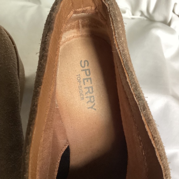 SPERRY Stella Prow suede booties Sz 6 wedge lace up EUC - Picture 6 of 8